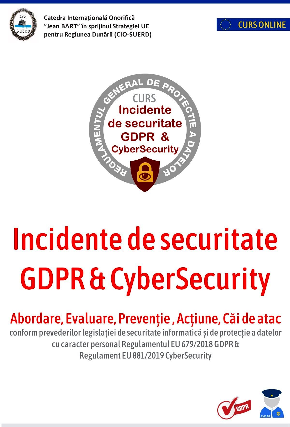 Curs online Incidente de securitate GDPR & CyberSecurity