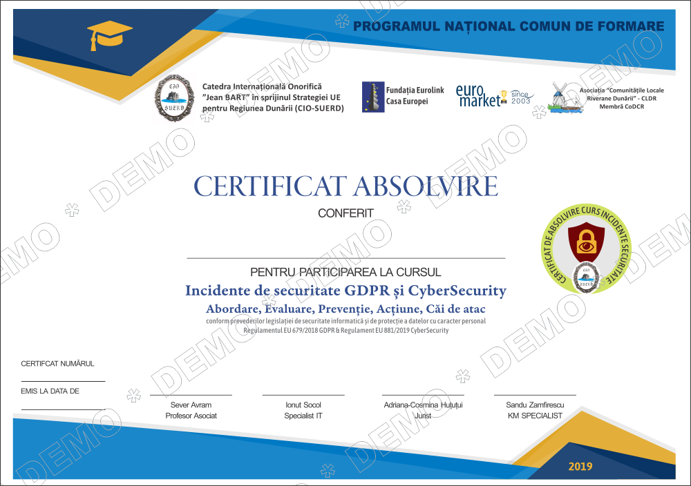 Curs Incidente de securitate GDPR & CyberSecurity